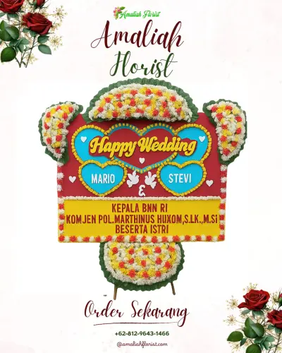 Karangan Papan Bunga Pernikahan di Mappala